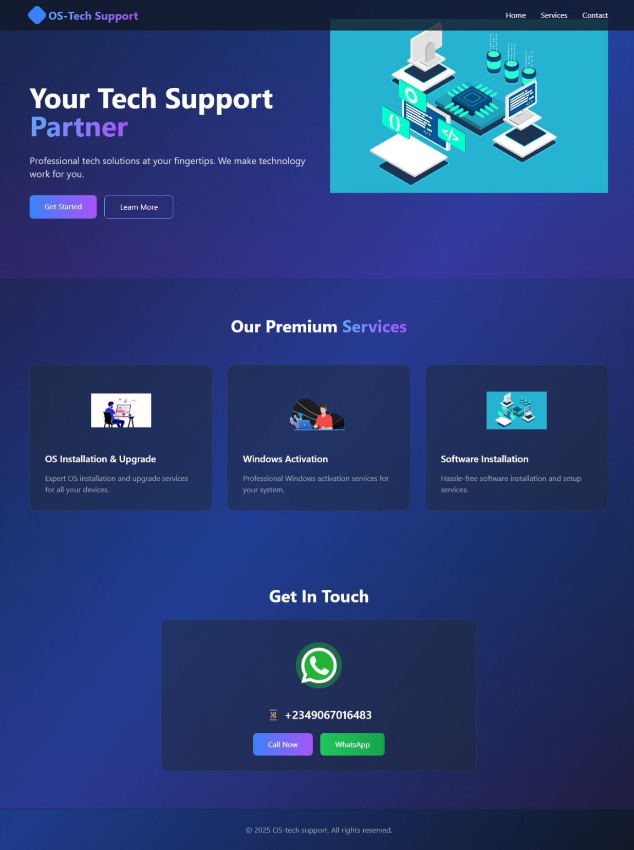 Osadam Tech - Technology Services Website Design